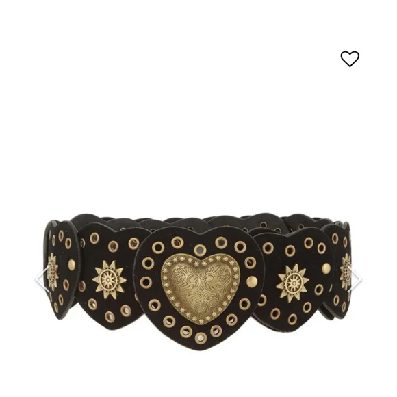 Free People Black Celestial Romance Heart Embellished Belt - Picture 10 of 12